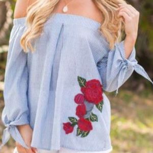 Flower Off The Shoulder Blouse